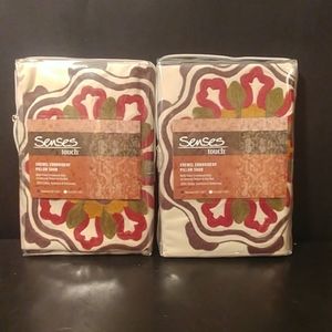 Senses Touch 2 Crewel Embroidered Std Shams